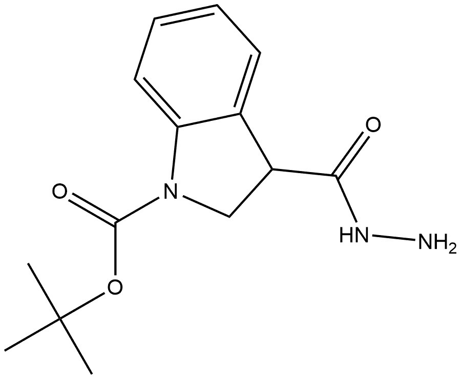 tert-butyl 3-(hydrazinecarbonyl)indoline-1-carboxylate Structure