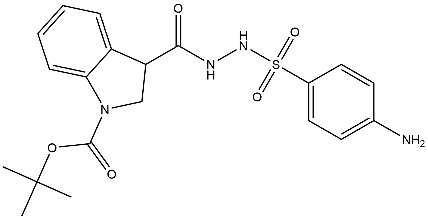 tert-butyl 3-(2-((4-aminophenyl)sulfonyl)hydrazine-1-carbonyl)indoline-1-carboxylate Structure