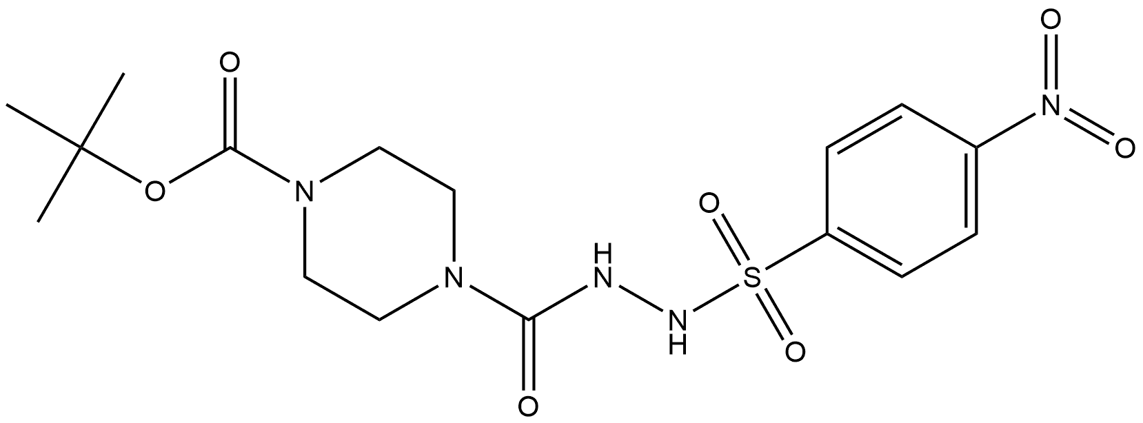 tert-butyl 4-(2-((4-nitrophenyl)sulfonyl)hydrazine-1-carbonyl)piperazine-1-carboxylate Structure