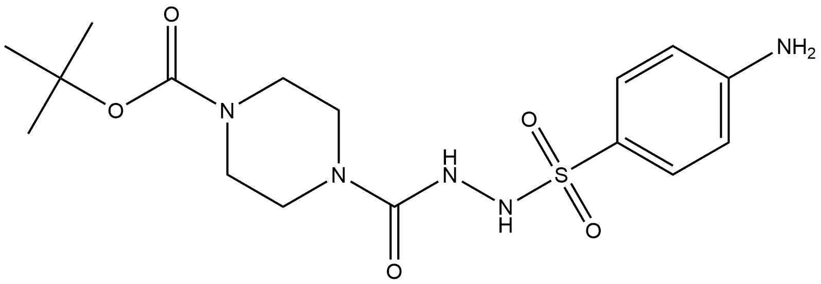 tert-butyl 4-(2-((4-aminophenyl)sulfonyl)hydrazine-1-carbonyl)piperazine-1-carboxylate Structure