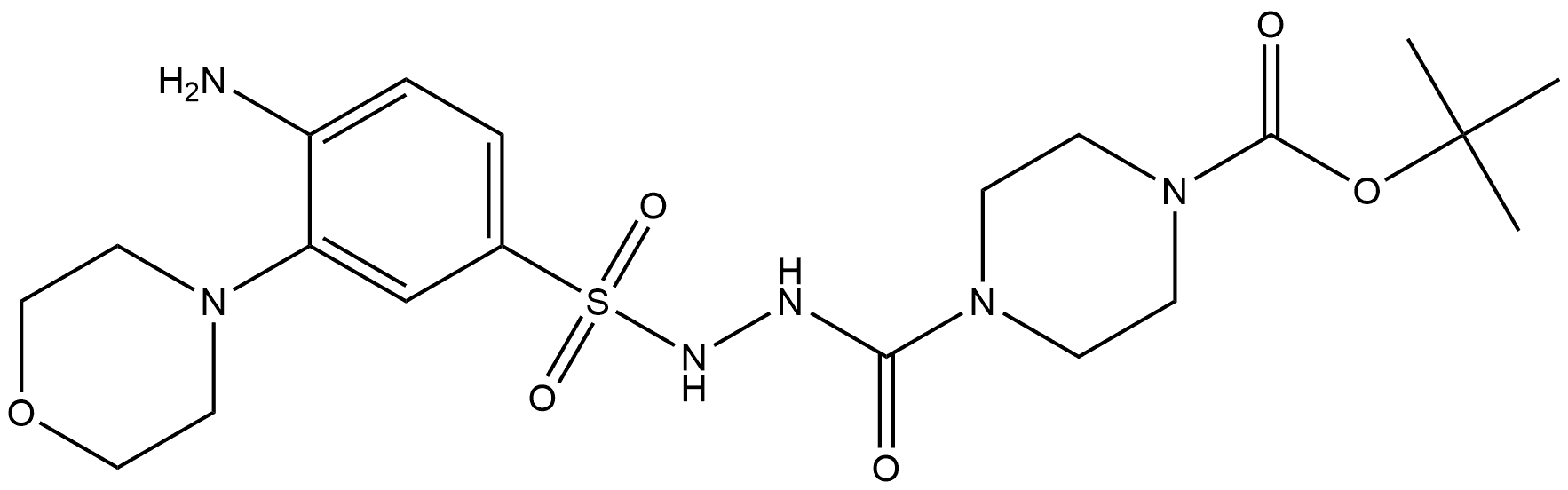 tert-butyl 4-(2-((4-amino-3-morpholinophenyl)sulfonyl)hydrazine-1-carbonyl)piperazine-1-carboxylate Structure