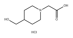 1-Piperidineacetic acid, 4-(hydroxymethyl)-, hydrochloride (1:1) Structure