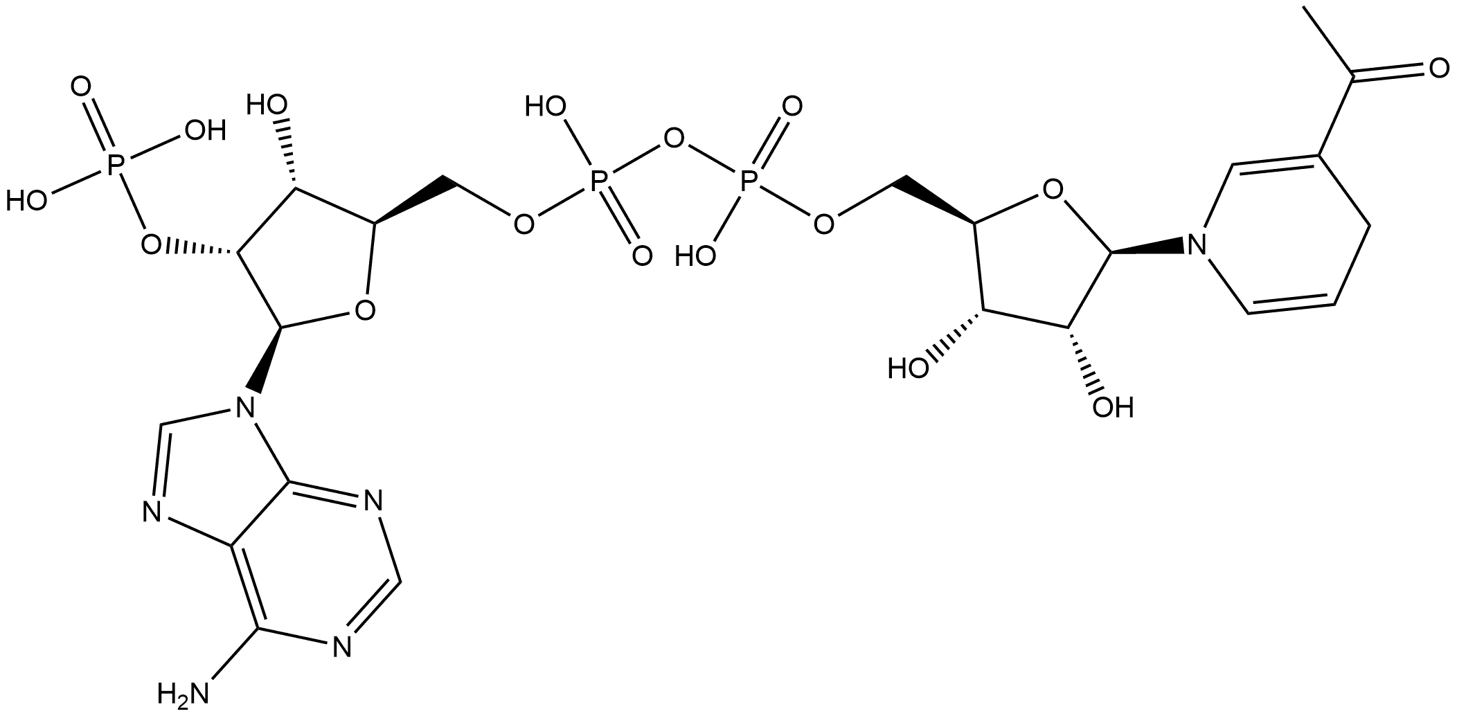 Adenosine 5'-(trihydrogen diphosphate), 2'-(dihydrogen phosphate), P'→5'-ester with 1-(1,4-dihydro-1-β-D-ribofuranosyl-3-pyridinyl)ethanone Structure