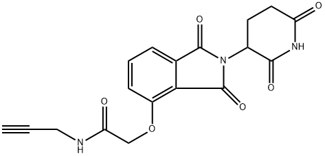 2-((2-(2,6-Dioxopiperidin-3-yl)-1,3-dioxoisoindolin-4-yl)oxy)-N-(prop-2-yn-1-yl)acetamide 구조식 이미지