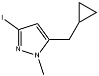 5-(Cyclopropylmethyl)-3-iodo-1-methyl-1H-pyrazole 구조식 이미지
