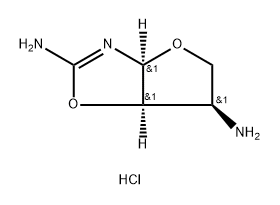 Furo[2,3-d]oxazole-2,6-diamine, 3a,5,6,6a-tetrahydro-, hydrochloride (1:2), (3aR,6S,6aS)-rel- Structure