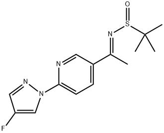 N-(1-(6-(4-fluoro-1H-pyrazol-1-yl)pyridin-3-yl)ethylidene)-2-methylpropane-2-sulfinamide Structure