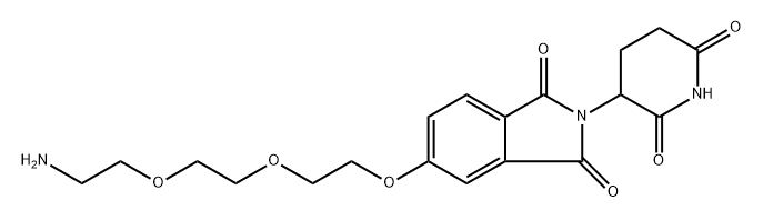 5-(2-(2-(2-aminoethoxy)ethoxy)ethoxy)-2-(2,6-dioxopiperidin-3-yl)isoindoline-1,3-dione 구조식 이미지