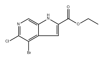 ethyl 4-bromo-5-chloro-1H-pyrrolo[2,3-c]pyridine-2-carboxylate Structure