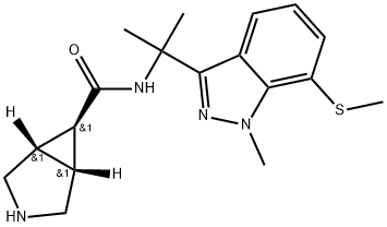 3-Azabicyclo[3.1.0]hexane-6-carboxamide, N-[1-methyl-1-[1-methyl-7-(methylthio)-1H-indazol-3-yl]ethyl]-, (1α,5α,6-exo,6α)- Structure