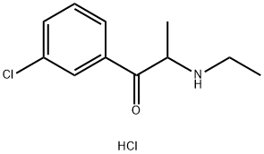 1-Propanone, 1-(3-chlorophenyl)-2-(ethylamino)-, hydrochloride (1:1) Structure