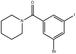 (3-Bromo-5-iodophenyl)(piperidin-1-yl)methanone Structure