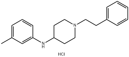 4-Piperidinamine, N-(3-methylphenyl)-1-(2-phenylethyl)-, hydrochloride (1:2) Structure