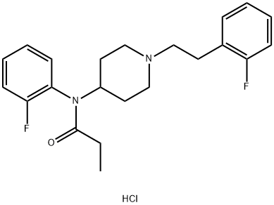 Propanamide, N-(2-fluorophenyl)-N-[1-[2-(2-fluorophenyl)ethyl]-4-piperidinyl]-, hydrochloride (1:1) Structure