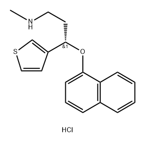 3-Thiophenepropanamine, N-methyl-γ-(1-naphthalenyloxy)-, hydrochloride (1:1), (γS)- Structure