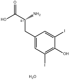 3,5-Diiodo-D-tyrosine hydrate (1:2) Structure