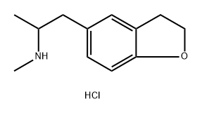 5-Benzofuranethanamine, 2,3-dihydro-N,α-dimethyl-, hydrochloride (1:1) Structure