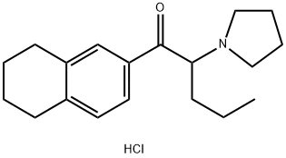 1-Pentanone, 2-(1-pyrrolidinyl)-1-(5,6,7,8-tetrahydro-2-naphthalenyl)-, hydrochloride (1:1) Structure