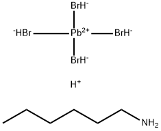 Plumbate(2-), tetrabromo-, (T-4)-, hydrogen, compd. with 1-hexanamine (1:2:2) 구조식 이미지