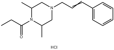 1-Propanone, 1-[2,6-dimethyl-4-(3-phenyl-2-propen-1-yl)-1-piperazinyl]-, hydrochloride (1:1) Structure