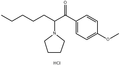 1-Heptanone, 1-(4-methoxyphenyl)-2-(1-pyrrolidinyl)-, hydrochloride (1:1) Structure