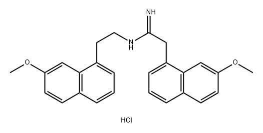 1-Naphthaleneethanimidamide, 7-methoxy-N-[2-(7-methoxy-1-naphthalenyl)ethyl]-, hydrochloride (1:1) Structure