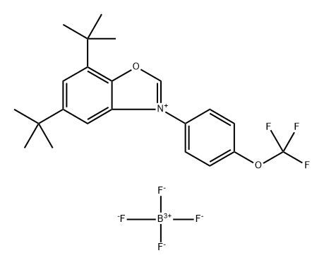 Benzoxazolium, 5,7-bis(1,1-dimethylethyl)-3-[4-(trifluoromethoxy)phenyl]-, tetrafluoroborate(1-) (1:1) 구조식 이미지