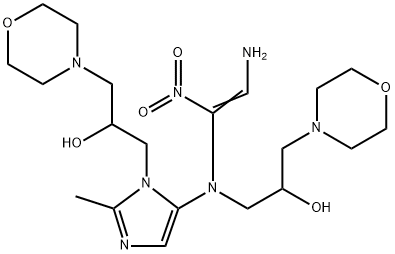 4-Morpholineethanol, α-[[5-[(2-amino-1-nitroethenyl)[2-hydroxy-3-(4-morpholinyl)propyl]amino]-2-methyl-1H-imidazol-1-yl]methyl]- Structure