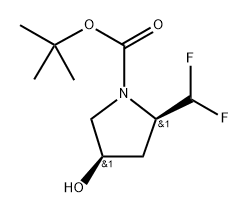 tert-butyl (2R,4R)-2-(difluoromethyl)-4-hydroxypyrrolidine-1-carboxylate Structure