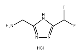 1-[3-(difluoromethyl)-1H-1,2,4-triazol-5-yl]methanamine hydrochloride Structure