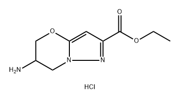 ethyl 6-amino-5H,6H,7H-pyrazolo[3,2-b][1,3]oxazine-2-carboxylate hydrochloride Structure