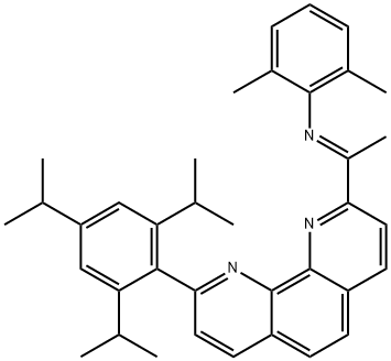 Benzenamine, 2,6-dimethyl-N-[1-[9-[2,4,6-tris(1-methylethyl)phenyl]-1,10-phenanthrolin-2-yl]ethylidene]-, [N(E)]- Structure