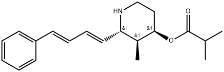Propanoic acid, 2-methyl-, (2R,3R,4S)-3-methyl-2-[(1E,3E)-4-phenyl-1,3-butadien-1-yl]-4-piperidinyl ester, rel- 구조식 이미지