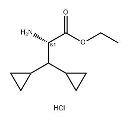 Cyclopropanepropanoic acid, α-amino-β-cyclopropyl-, ethyl ester, hydrochloride (1:1), (αS)- Structure