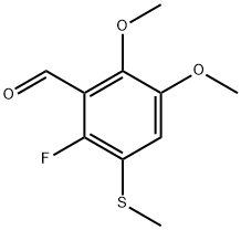 2-Fluoro-5,6-dimethoxy-3-(methylthio)benzaldehyde Structure