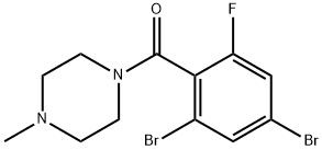 (2,4-Dibromo-6-fluorophenyl)(4-methylpiperazin-1-yl)methanone Structure