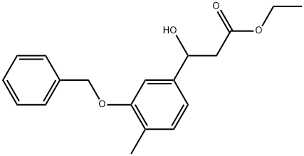 Ethyl 3-(3-(benzyloxy)-4-methylphenyl)-3-hydroxypropanoate 구조식 이미지