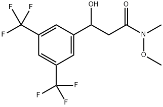 3-(3,5-Bis(trifluoromethyl)phenyl)-3-hydroxy-N-methoxy-N-methylpropanamide Structure