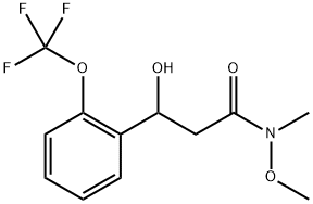 3-Hydroxy-N-methoxy-N-methyl-3-(2-(trifluoromethoxy)phenyl)propanamide Structure