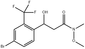 3-(4-Bromo-2-(trifluoromethyl)phenyl)-3-hydroxy-N-methoxy-N-methylpropanamide Structure