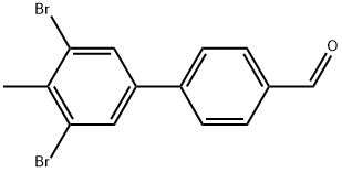 3',5'-Dibromo-4'-methyl-[1,1'-biphenyl]-4-carbaldehyde Structure