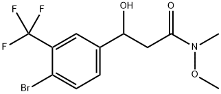 3-(4-Bromo-3-(trifluoromethyl)phenyl)-3-hydroxy-N-methoxy-N-methylpropanamide Structure