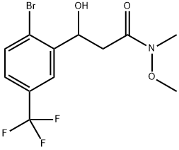 3-(2-Bromo-5-(trifluoromethyl)phenyl)-3-hydroxy-N-methoxy-N-methylpropanamide Structure