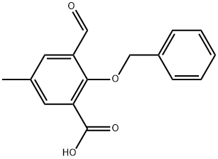 2-(Benzyloxy)-3-formyl-5-methylbenzoic acid Structure