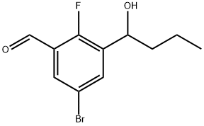 5-Bromo-2-fluoro-3-(1-hydroxybutyl)benzaldehyde Structure