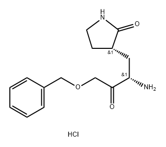 (S)-3-((S)-2-Amino-4-(benzyloxy)-3-oxobutyl)pyrrolidin-2-one hydrochloride Structure