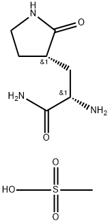 3-Pyrrolidinepropanamide, α-amino-2-oxo-, (αS,3S)-, methanesulfonate (1:1) 구조식 이미지