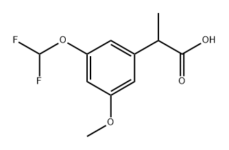 Benzeneacetic acid, 3-(difluoromethoxy)-5-methoxy-α-methyl- 구조식 이미지