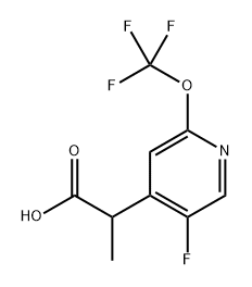 4-Pyridineacetic acid, 5-fluoro-α-methyl-2-(trifluoromethoxy)- 구조식 이미지