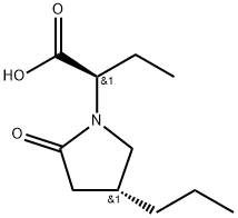 1-Pyrrolidineacetic acid, α-ethyl-2-oxo-4-propyl-, (αR,4R)- 구조식 이미지